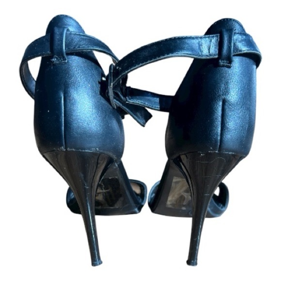 Mossino Black Open Toe Heels adjustable ankle straps Size 8.5 Women - Picture 5 of 7